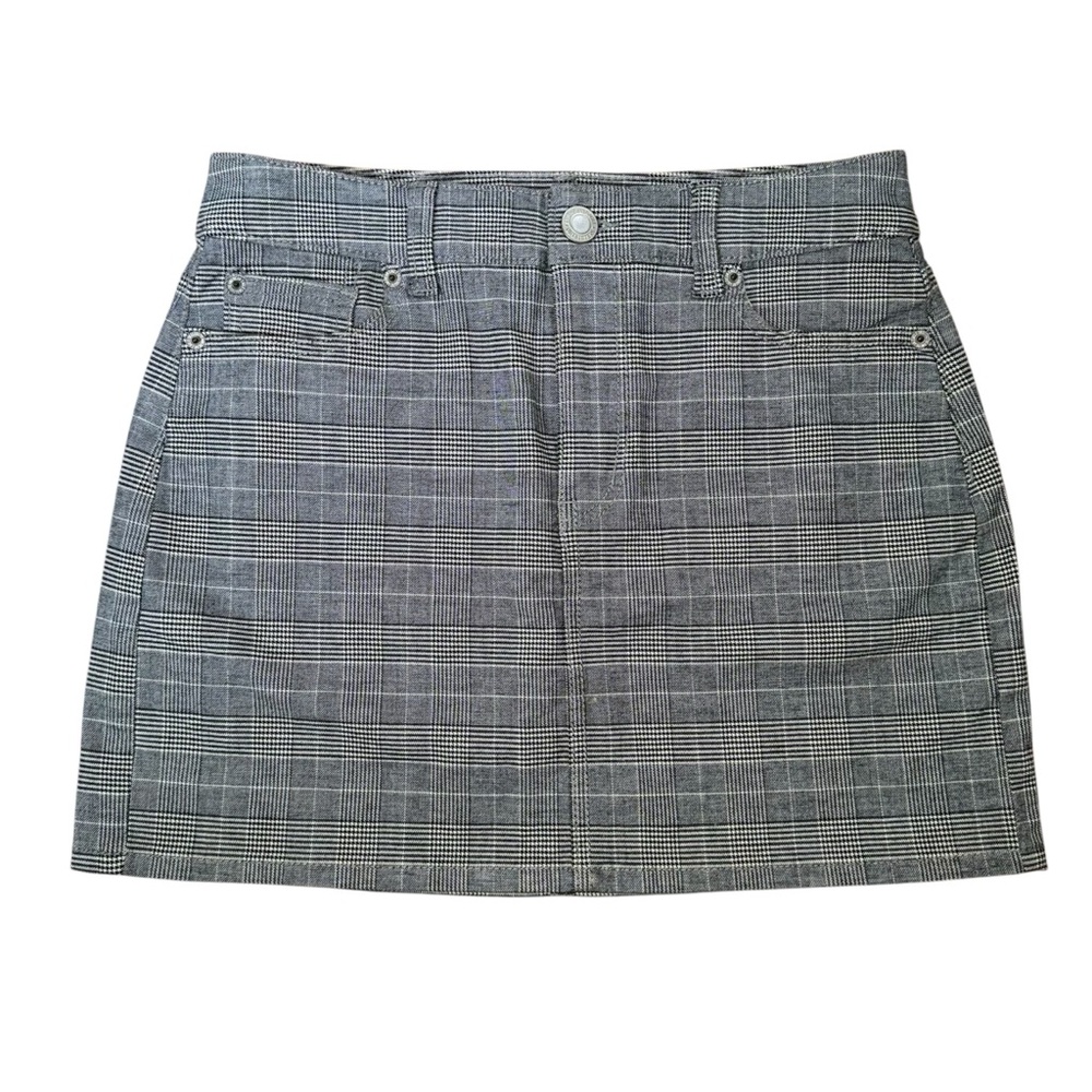 American Eagle Outfitters Women’s Gray Plaid Mini  Skirt High-Rise Size 4‎